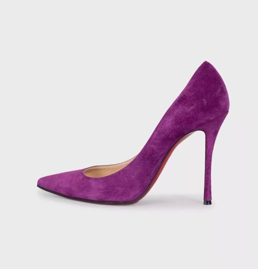 Christian Louboutin Purple Suede Pointed Toe Pumps sz.37.5